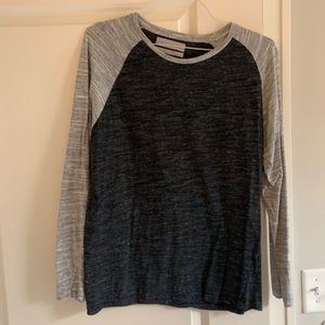 Zara Light Grey/Black Long Sleeve T-Shirt - XL